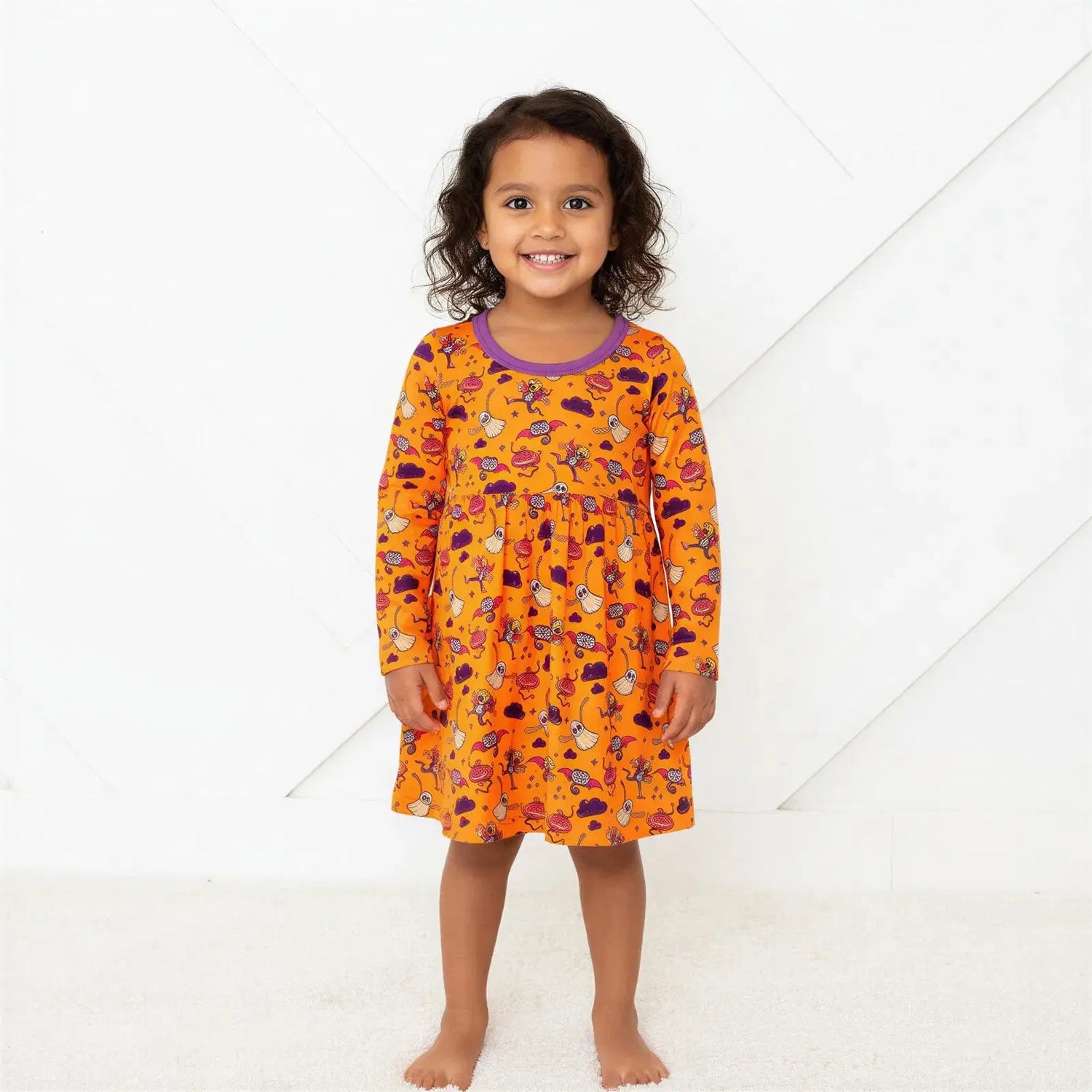 Bestaroo Bestaroo Orange Boo Crew Dress For Baby And Toddler In Bamboo Fabric - 