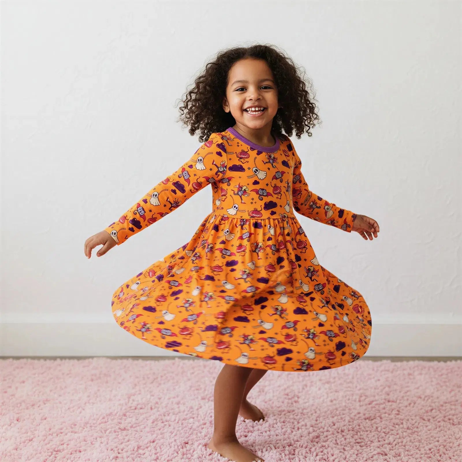 Bestaroo Bestaroo Orange Boo Crew Dress For Baby And Toddler In Bamboo Fabric - 