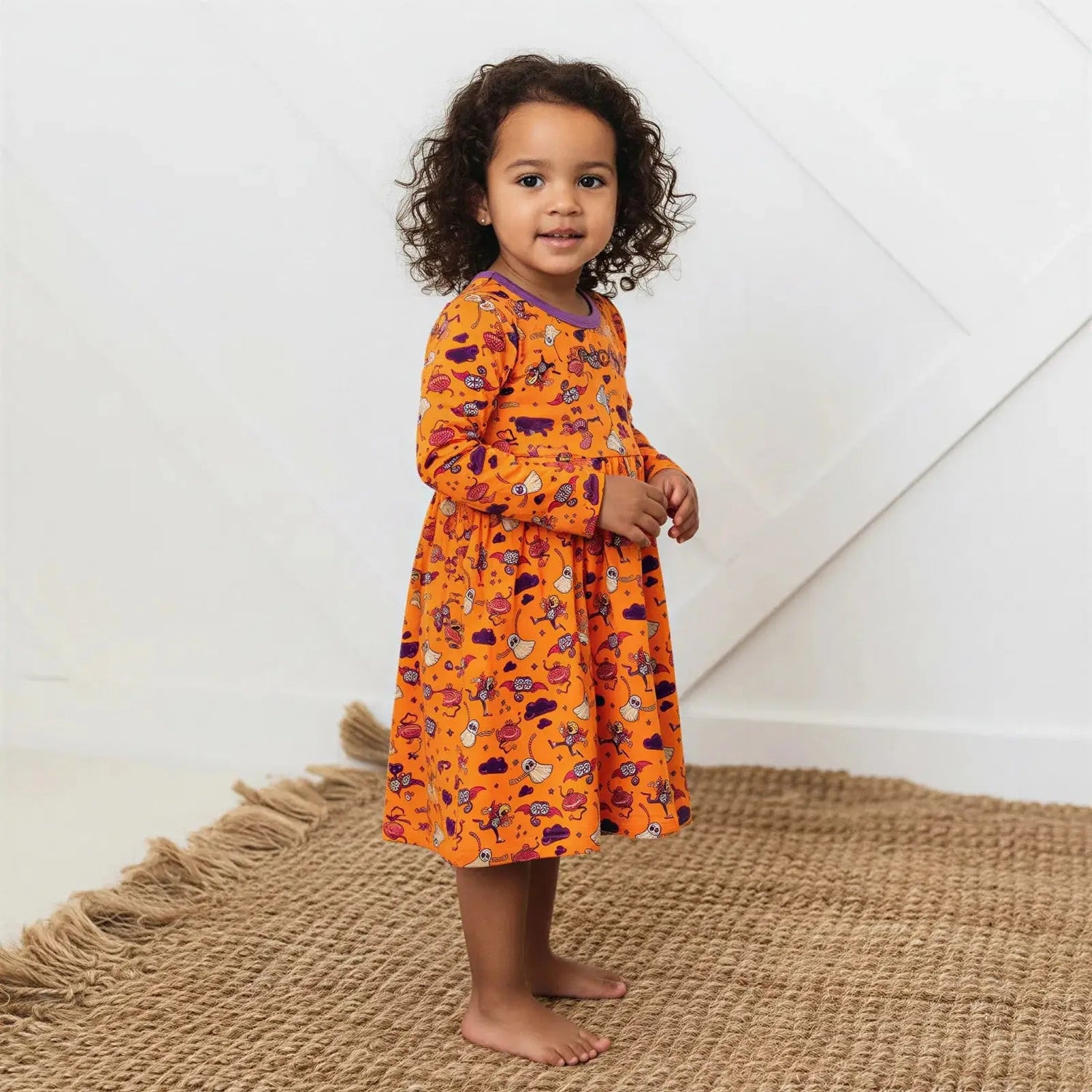 Bestaroo Bestaroo Orange Boo Crew Dress For Baby And Toddler In Bamboo Fabric - 