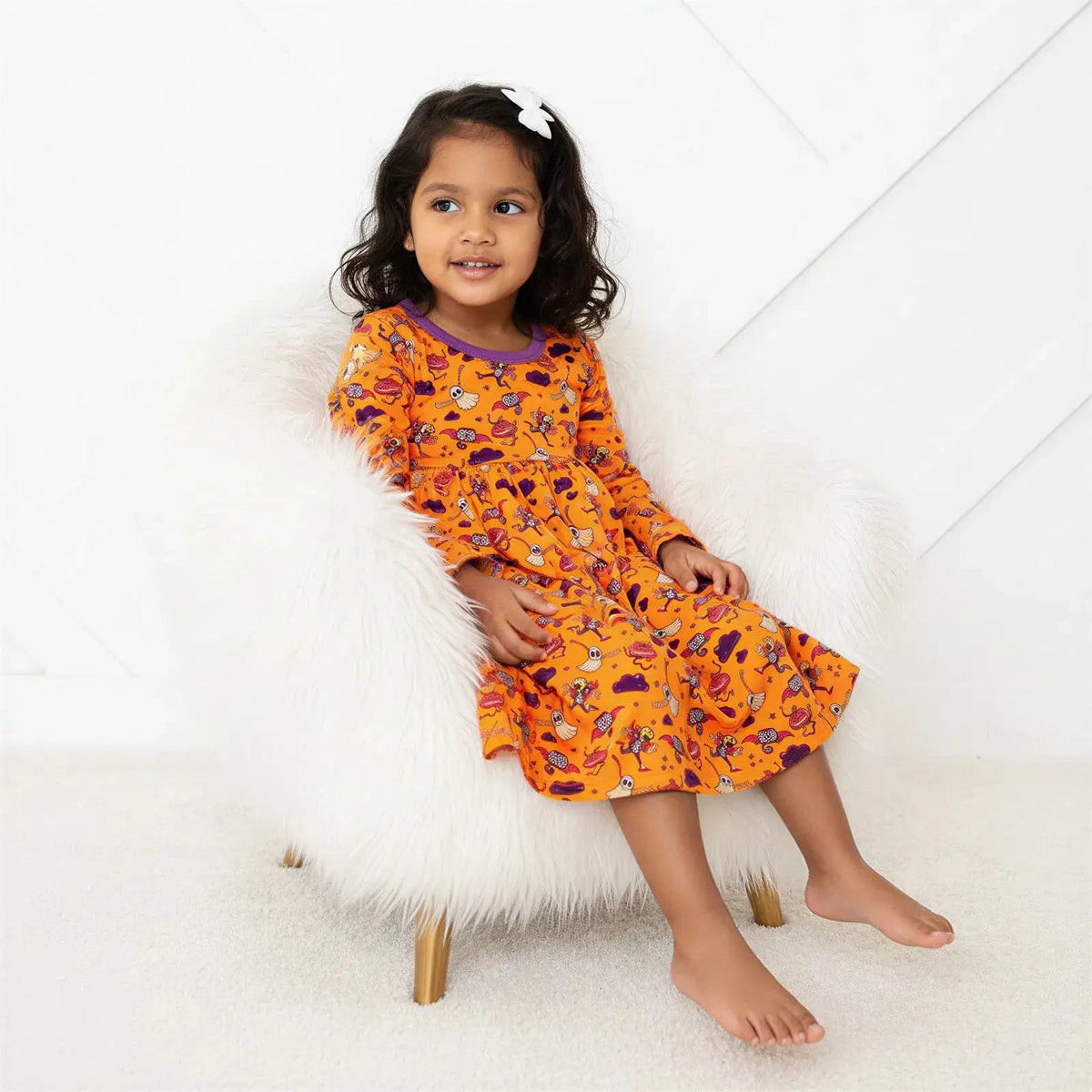 Bestaroo Bestaroo Orange Boo Crew Dress For Baby And Toddler In Bamboo Fabric - 
