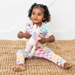 Bestaroo Bestaroo Pastel Checks Short Sleeve Kids Pajamas Bamboo Sleepwear - 