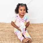 Bestaroo Bestaroo Pastel Checks Short Sleeve Kids Pajamas Bamboo Sleepwear - 