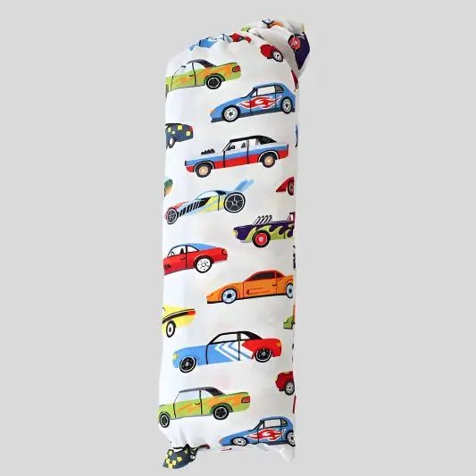 Bestaroo Bestaroo Racing Cars Swaddle Blanket for Babies 45x45 Inches - 