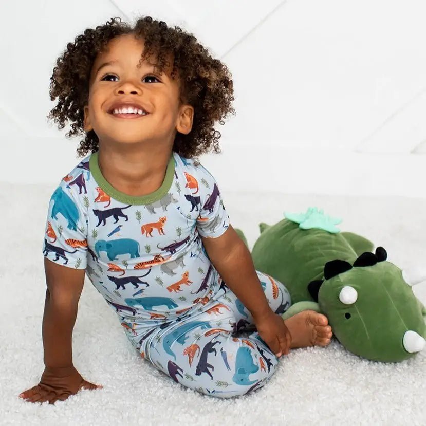 Bestaroo Bestaroo Safari Dreams Bamboo Pajamas for Kids Short Sleeve Jungle Jammies - 