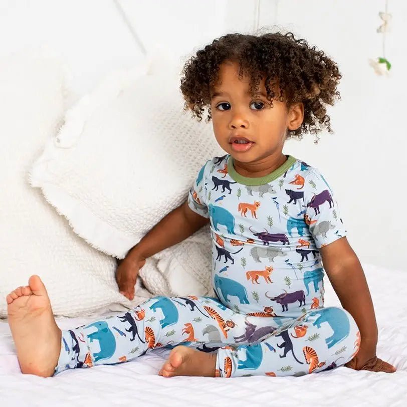Bestaroo Bestaroo Safari Dreams Bamboo Pajamas for Kids Short Sleeve Jungle Jammies - 