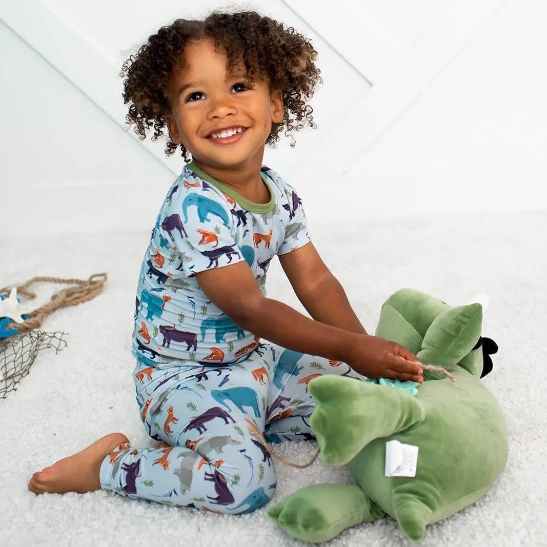 Bestaroo Bestaroo Safari Dreams Bamboo Pajamas for Kids Short Sleeve Jungle Jammies - 