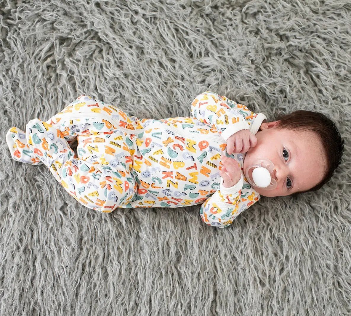 Bestaroo Bestaroo Scribbles Footie Cozy Baby Footed Pajamas With Two Way Zipper - 