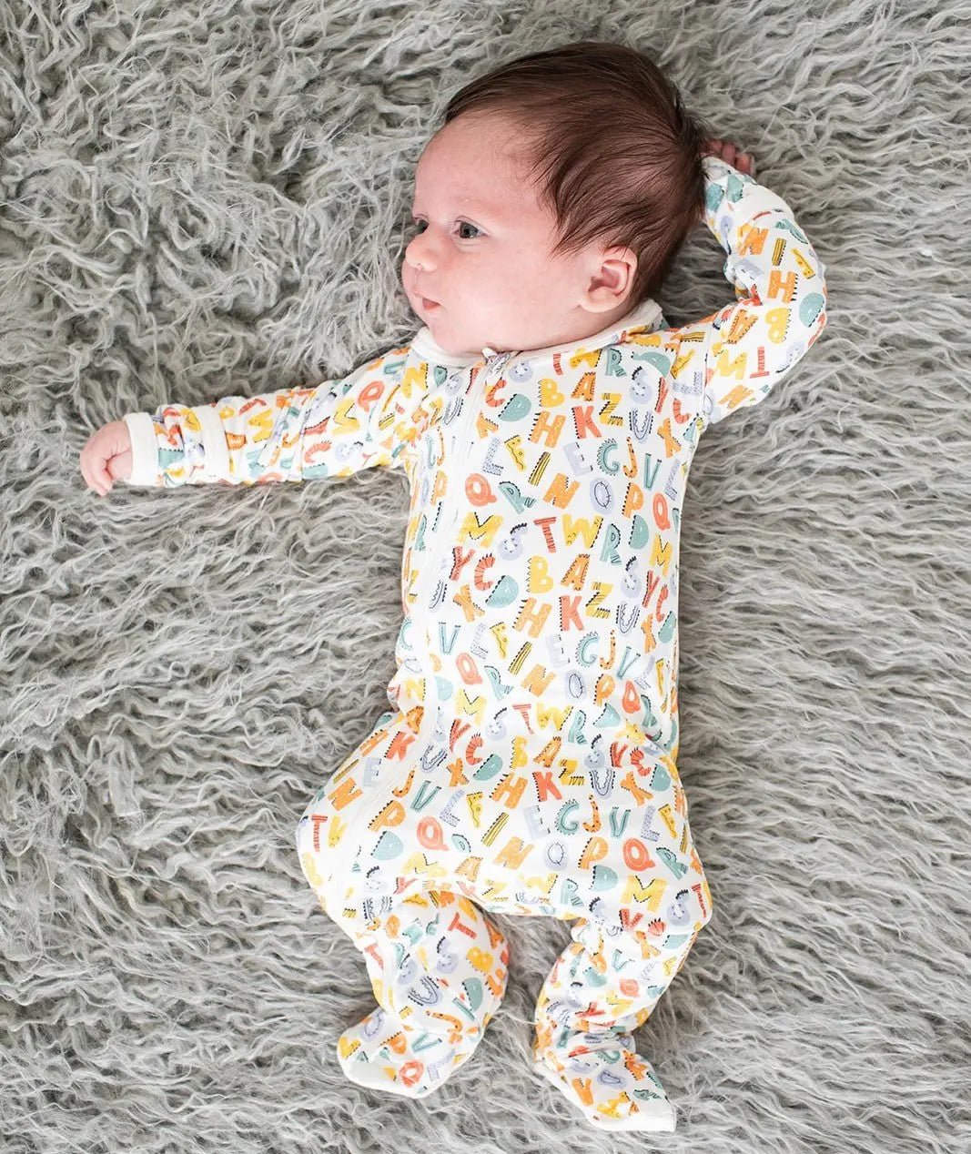 Bestaroo Bestaroo Scribbles Footie Cozy Baby Footed Pajamas With Two Way Zipper - 