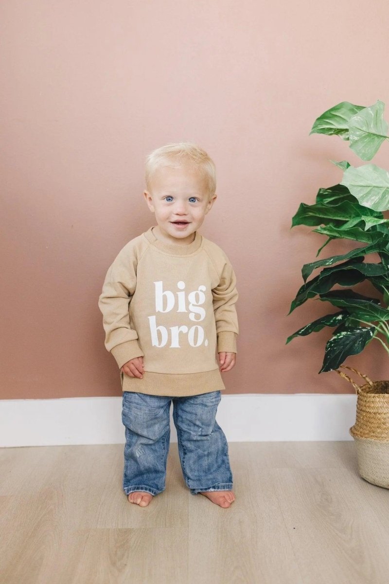 Little Joy Co. Big Bro Crewneck Sweatshirt For 6 9 12 Month Olds Today - Everetts Place Boutique - 