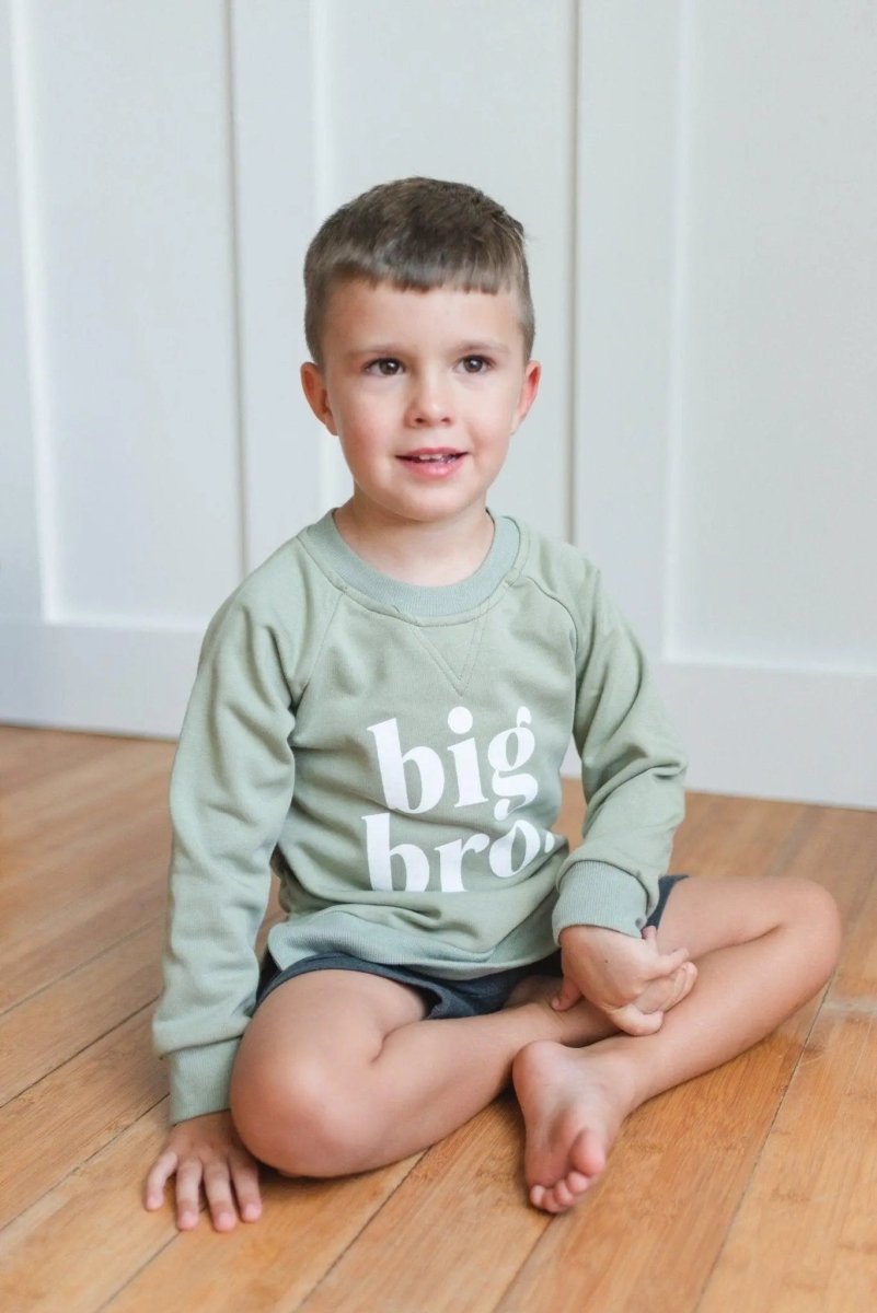 Little Joy Co. Big Bro Crewneck Sweatshirt For 6 9 12 Month Olds Today - Everetts Place Boutique - 