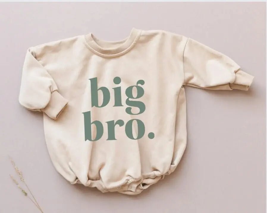 Little Joy Co. Big Bro Sweatshirt Romper Oversized Snaps at Crotch - Everetts Place Boutique - 
