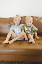 Little Joy Co. Big Bro Sweatshirt Romper Oversized Snaps at Crotch - Everetts Place Boutique - 