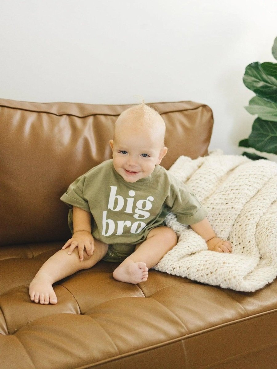Little Joy Co. Big Bro T Shirt Romper Graphic For Little Joy Co Colors - Everetts Place Boutique - 