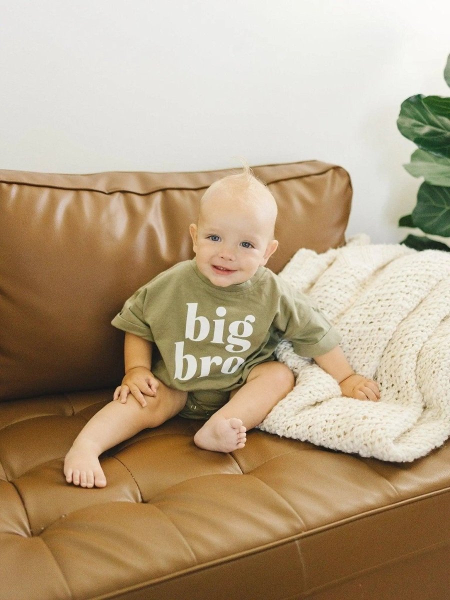 Little Joy Co. Big Bro T Shirt Romper Graphic For Little Joy Co Colors - Everetts Place Boutique - 