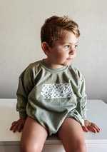 Little Joy Co. Big Brother Checkered Sweatshirt Romper Crotch Snaps - Everetts Place Boutique - 