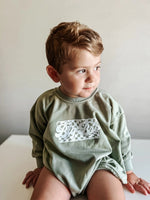 Little Joy Co. Big Brother Checkered Sweatshirt Romper Crotch Snaps - Everetts Place Boutique - 