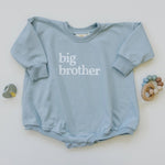 Little Joy Co. Big Brother Graphic Sweatshirt Romper Oversized With Snaps - Everetts Place Boutique - 