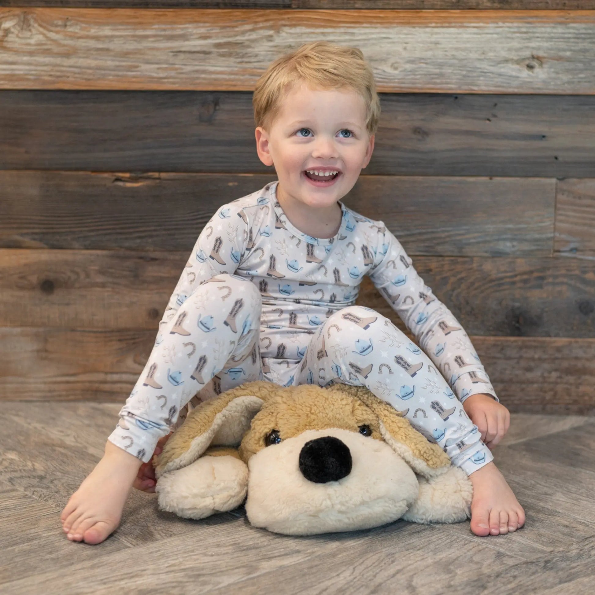 Big Kid Pajama Comfortable Long Sleeve Top and Long Pant Cuffed Legs Elastic Waistband Sweet Bamboo