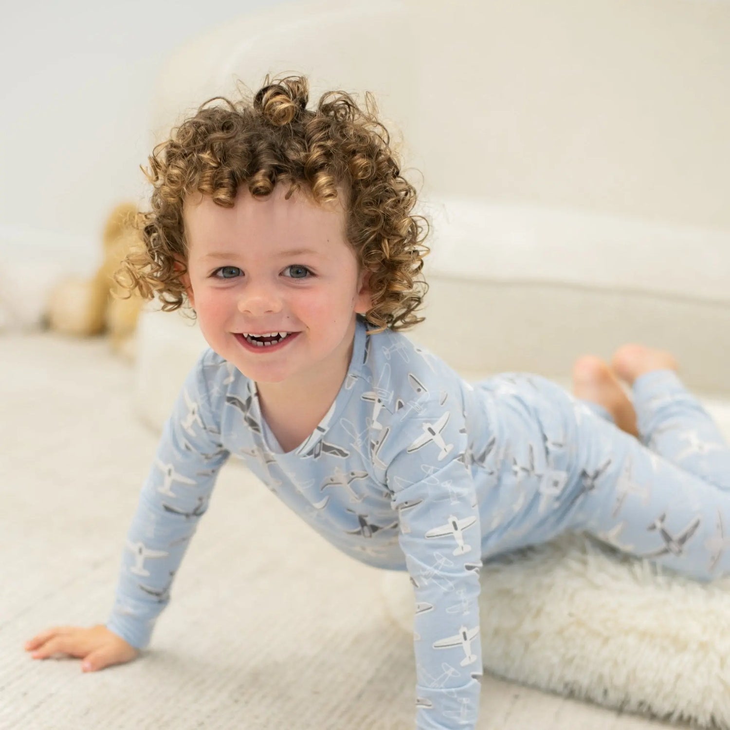 Sweet Bamboo Vintage Airplanes Pajama Set with Cozy Fabric for Kids Bedtime - Apparel & Accessories > Clothing > Baby & Toddler Clothing > Baby & Toddler Sleepwear Big Kid PJ