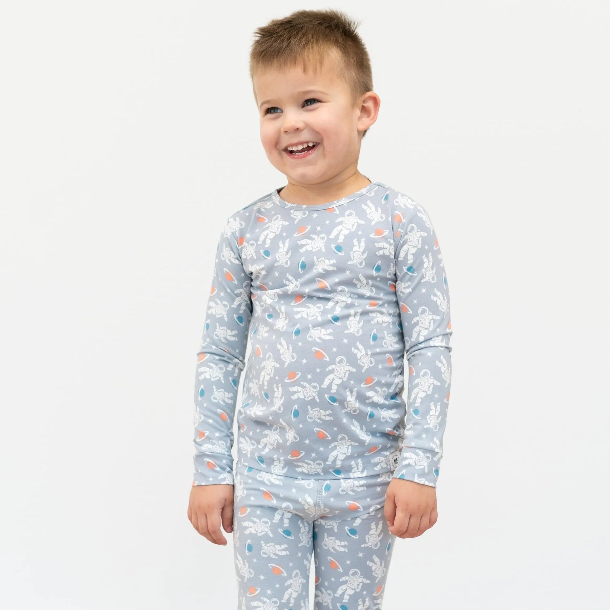 Big Kid Pajama Comfortable Long Sleeve Top and Pant Set with Cuffed Legs and Elastic Waistband Sweet Bamboo