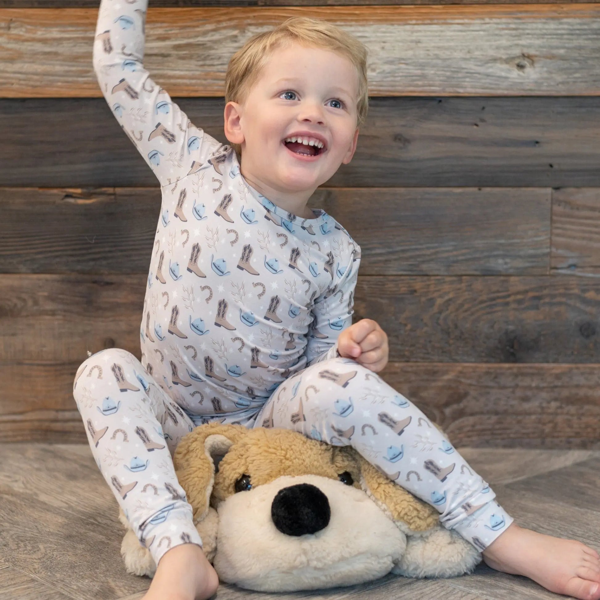 Big Kid Pajama Comfortable Long Sleeve Top and Long Pant Cuffed Legs Elastic Waistband Sweet Bamboo