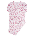 Sweet Bamboo Cozy Pink Western Boots Pajama Set with Long Sleeve Top for Kids - Apparel & Accessories > Clothing > Baby & Toddler Clothing > Baby & Toddler Sleepwear Big Kid PJ