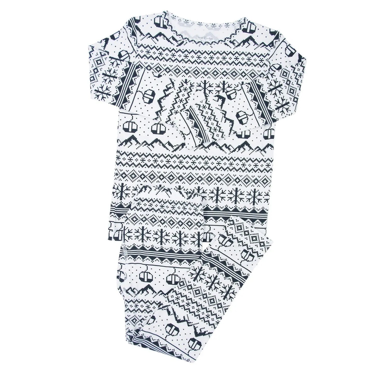 Big Kid Pajama Long Sleeve Top and Long Pant Holiday Sleepwear Sweet Bamboo