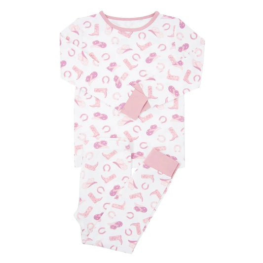 Big Kid Pajama Comfortable Long Sleeve Top and Long Pant Cuffed Legs and Arms Elastic Waistband Sweet Bamboo