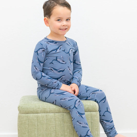 Big Kid Pajama Comfortable Long Sleeve Top and Pant Set with Cuffed Legs and Elastic Waistband Sweet Bamboo
