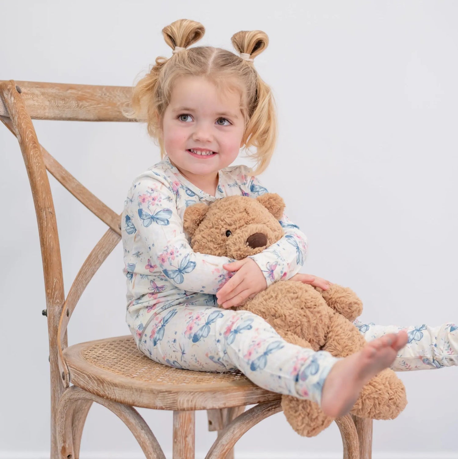 Sweet Bamboo Watercolor Butterfly Pajama Set with Comfortable Fit for Kids - Apparel & Accessories > Clothing > Baby & Toddler Clothing > Baby & Toddler Sleepwear Big Kid PJ