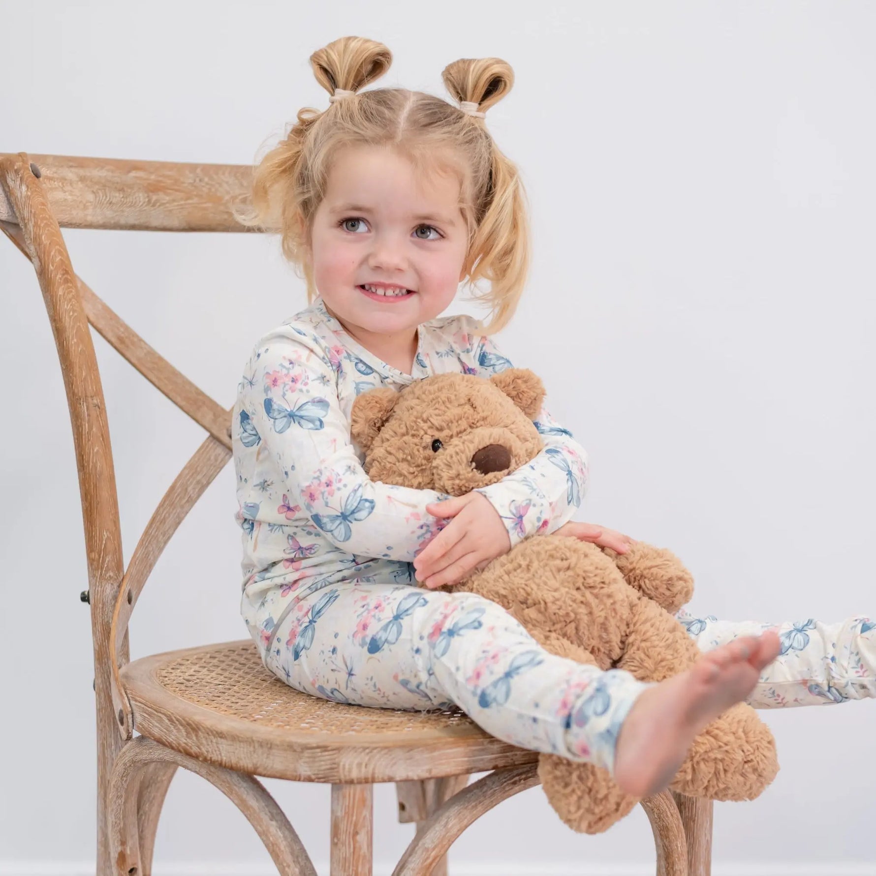 Sweet Bamboo Watercolor Butterfly Pajama Set with Comfortable Fit for Kids - Apparel & Accessories > Clothing > Baby & Toddler Clothing > Baby & Toddler Sleepwear Big Kid PJ