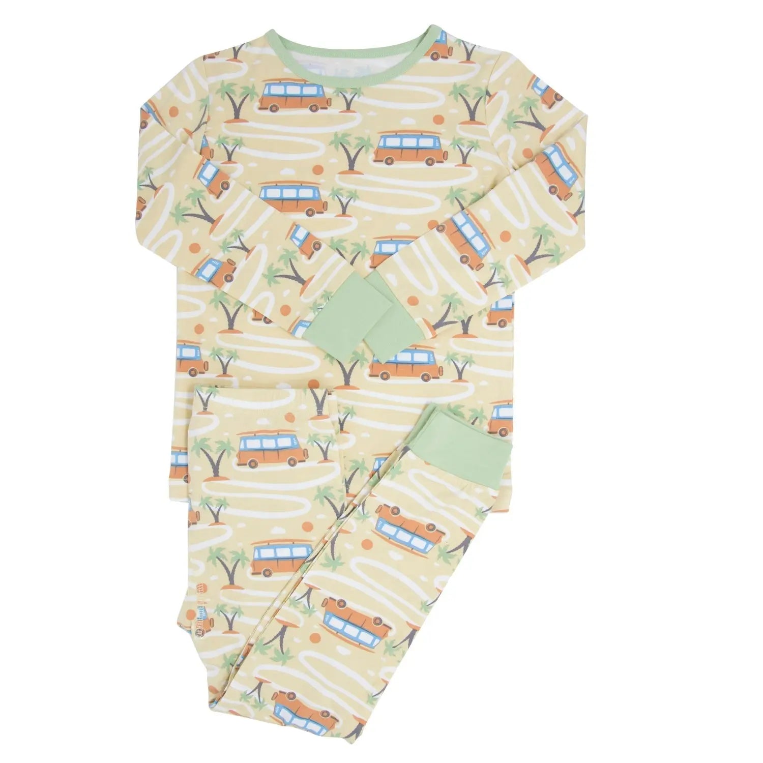 Big Kid Pajama Comfortable Long Sleeve Top and Long Pant with Cuffed Legs and Elastic Waistband Sweet Bamboo