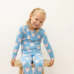 Pretty Pink Cat Big Kid Pajama Set for Comfortable Bedtime Fun Sweet Bamboo