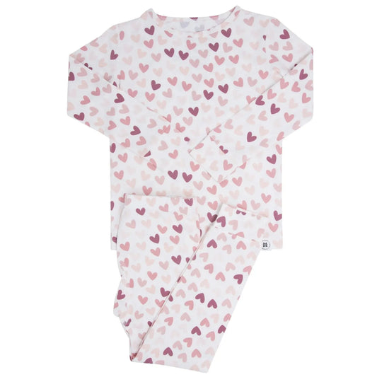 Big Kid Pajama Set Comfortable Long Sleeve Top and Cuffed Pants with Elastic Waistband Sweet Bamboo