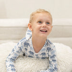 Sweet Bamboo Blue Elephant Pajama Set with Long Sleeve Top for Kids - Apparel & Accessories > Clothing > Baby & Toddler Clothing > Baby & Toddler Sleepwear Big Kid PJ