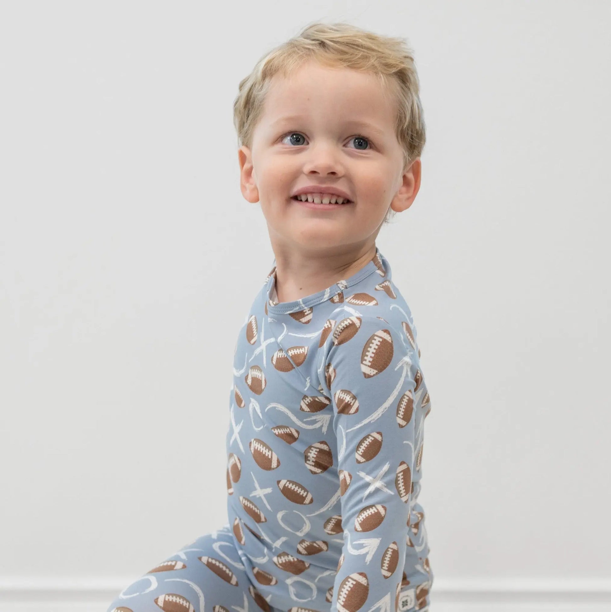 Big Kid Pajama Comfortable Long Sleeve Top and Pant Set Cuffed Legs Elastic Waistband Sweet Bamboo