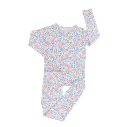 Big Kid Pajama Comfortable Long Sleeve Top and Long Pant with Cuffed Legs and Elastic Waistband Sweet Bamboo