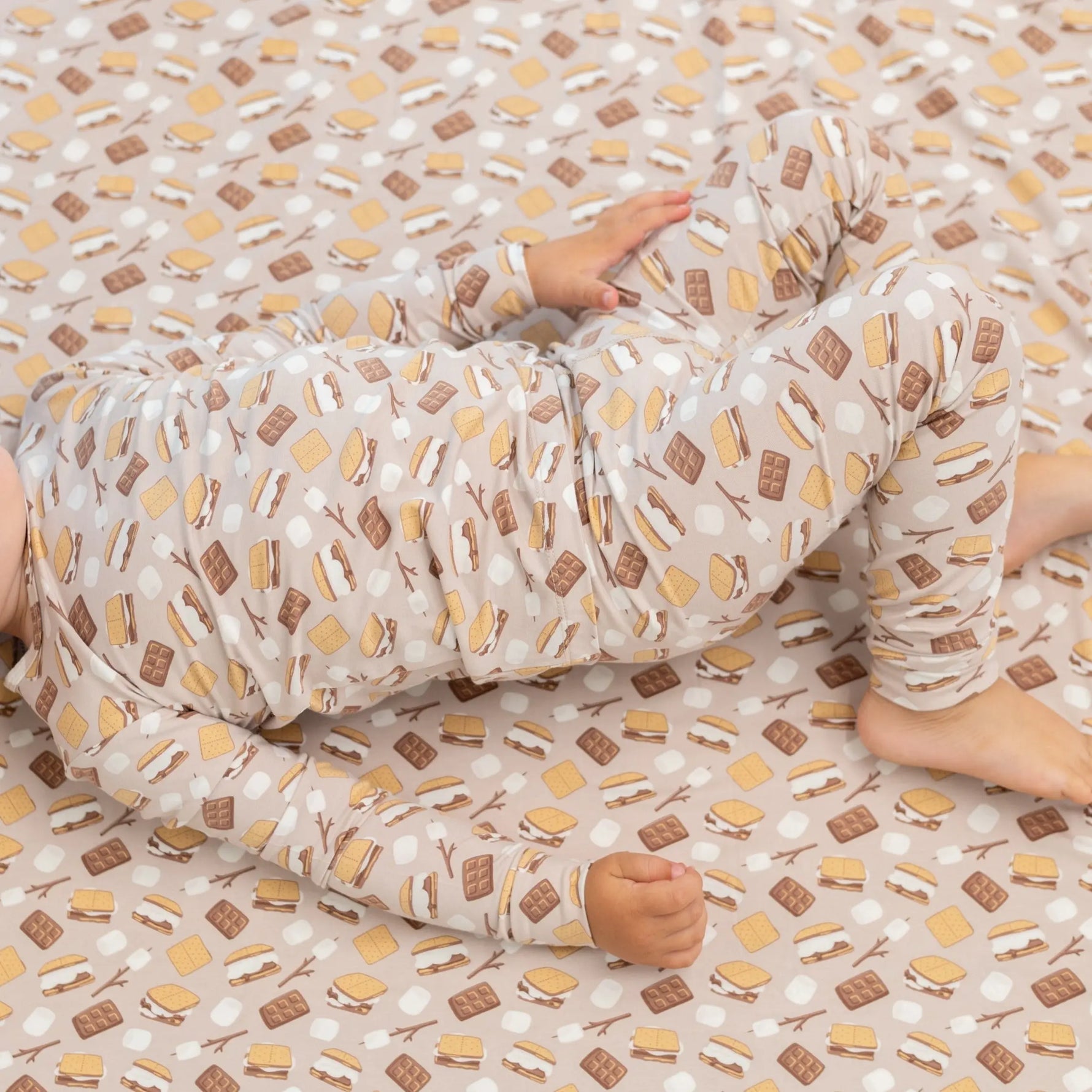 Big Kid Pajama Comfortable Long Sleeve Top Cuffed Legs Elastic Waistband Sweet Bamboo