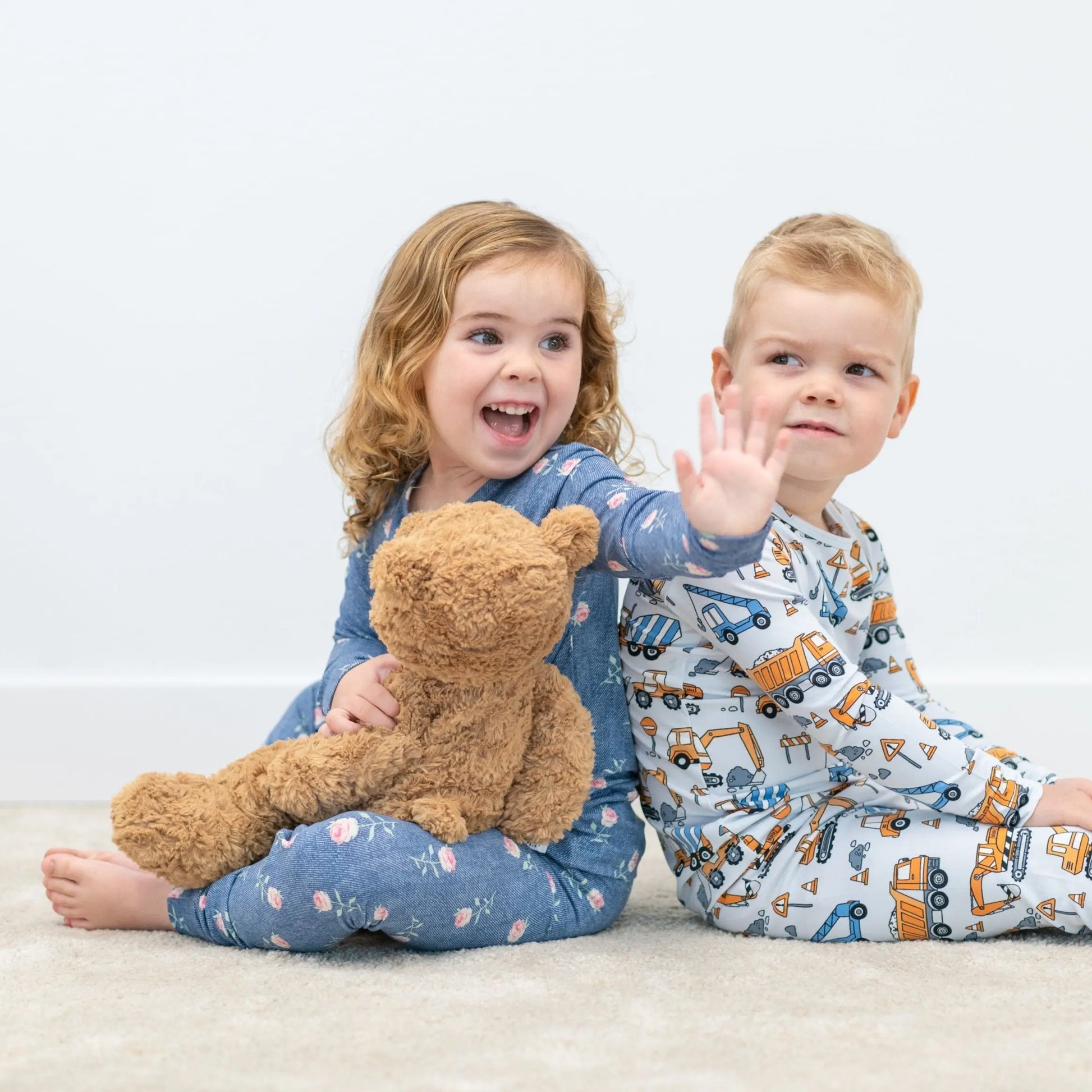Big Kid Pajama Set Comfortable Long Sleeve Top and Pant Cuffed Legs Elastic Waistband Ideal for Bedtime Sweet Bamboo
