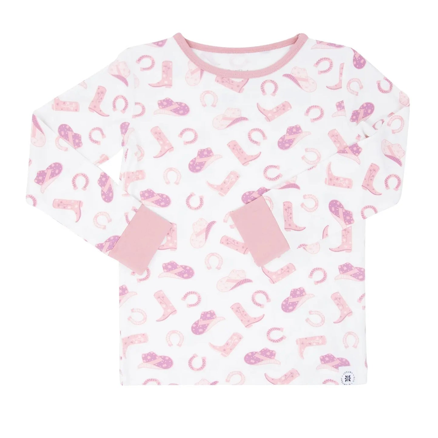Big Kid Pajama Comfortable Long Sleeve Top and Long Pant Cuffed Legs and Arms Elastic Waistband Sweet Bamboo