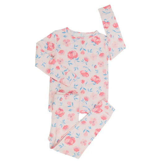 Big Kid Pajama Comfortable Adorable Long Sleeve Top Long Pant Cuffed Legs Elastic Waistband Sweet Bamboo