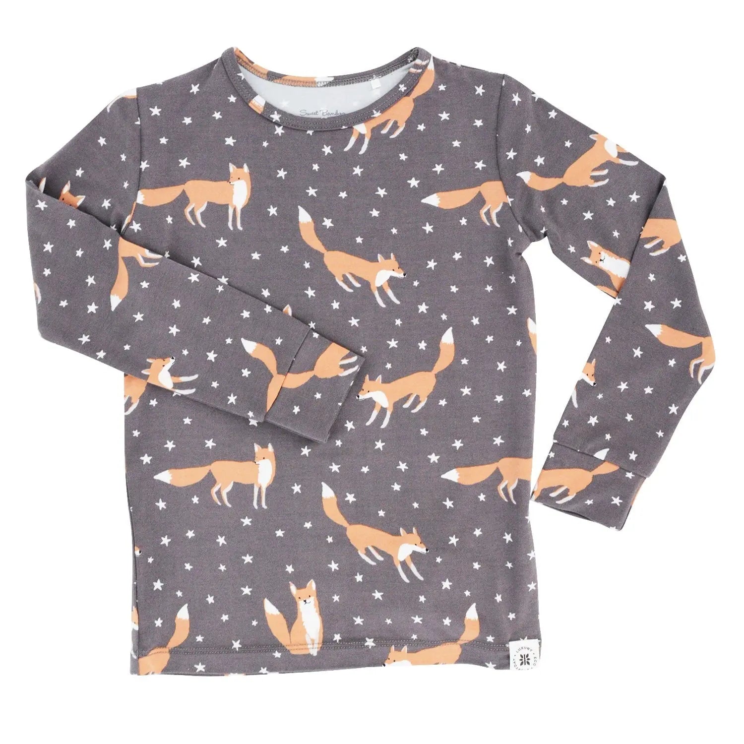 Big Kid Pajama Set Comfortable Long Sleeve Top and Long Pant with Cuffed Legs and Elastic Waistband Sweet Bamboo