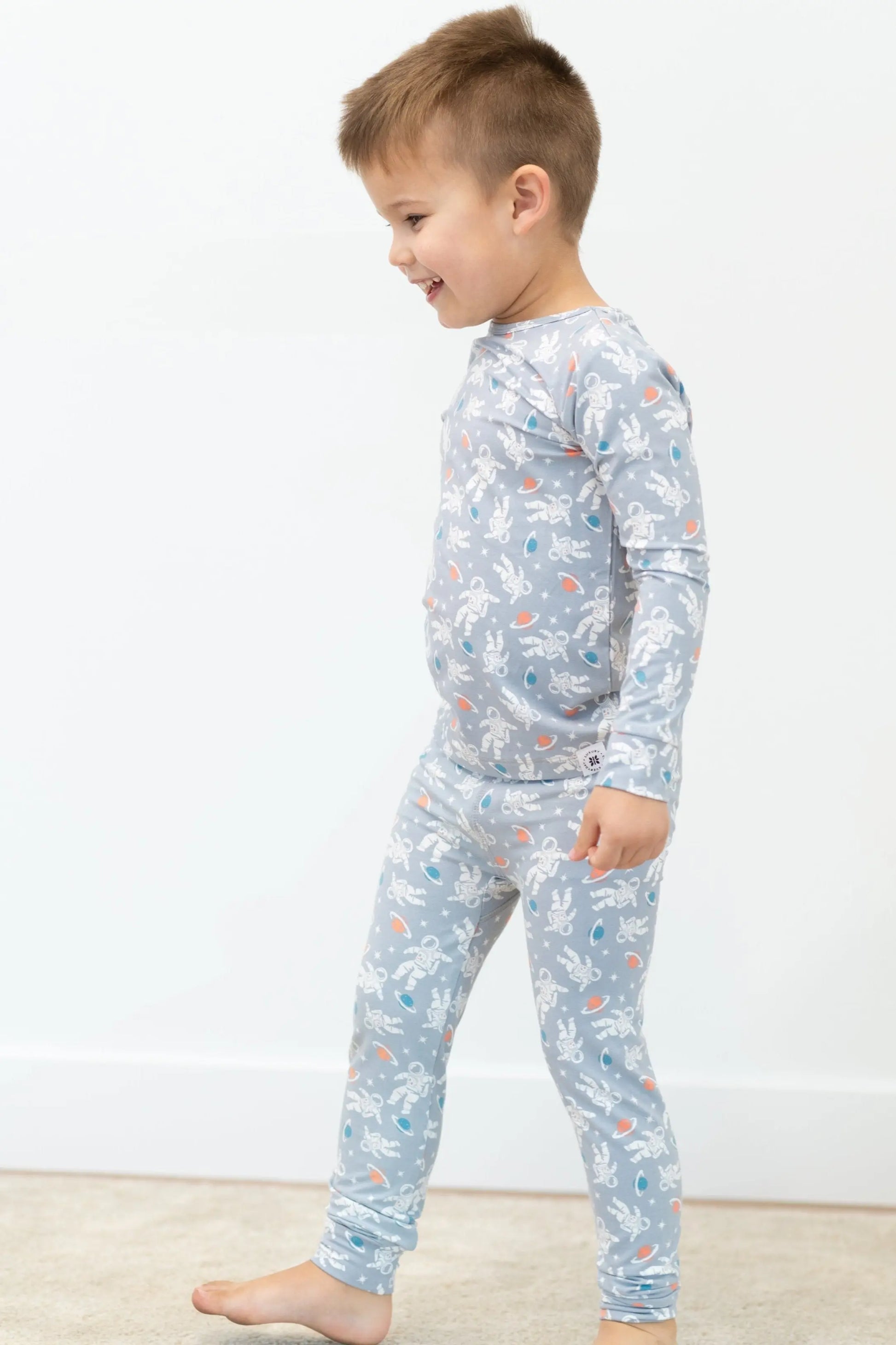 Big Kid Pajama Comfortable Long Sleeve Top and Pant Set with Cuffed Legs and Elastic Waistband Sweet Bamboo