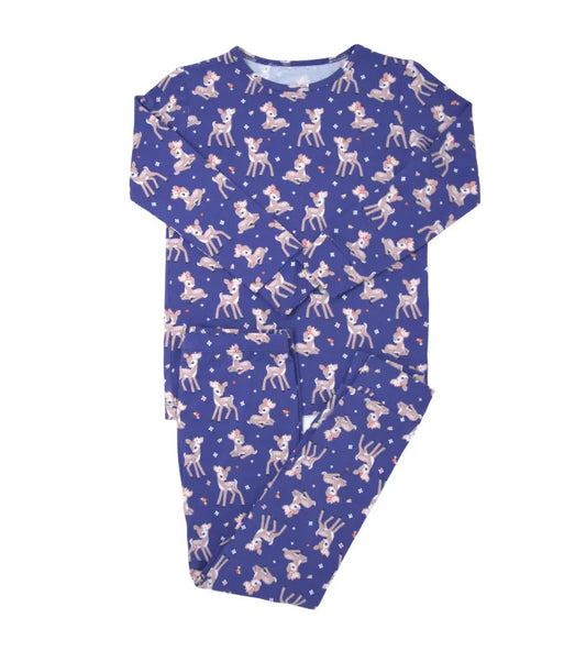 Big Kid Pajama Set for Holidays Long Sleeve Top and Pants Sweet Bamboo
