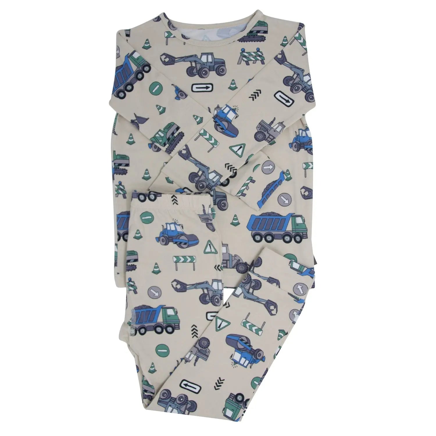 Trucks Diggers Construction Big Kid Pajama Set for Comfortable Bedtime Sweet Bamboo