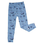 Pirate Ships Big Kid Pajama Comfortable Long Sleeve Top and Cuffed Pants Set Sweet Bamboo