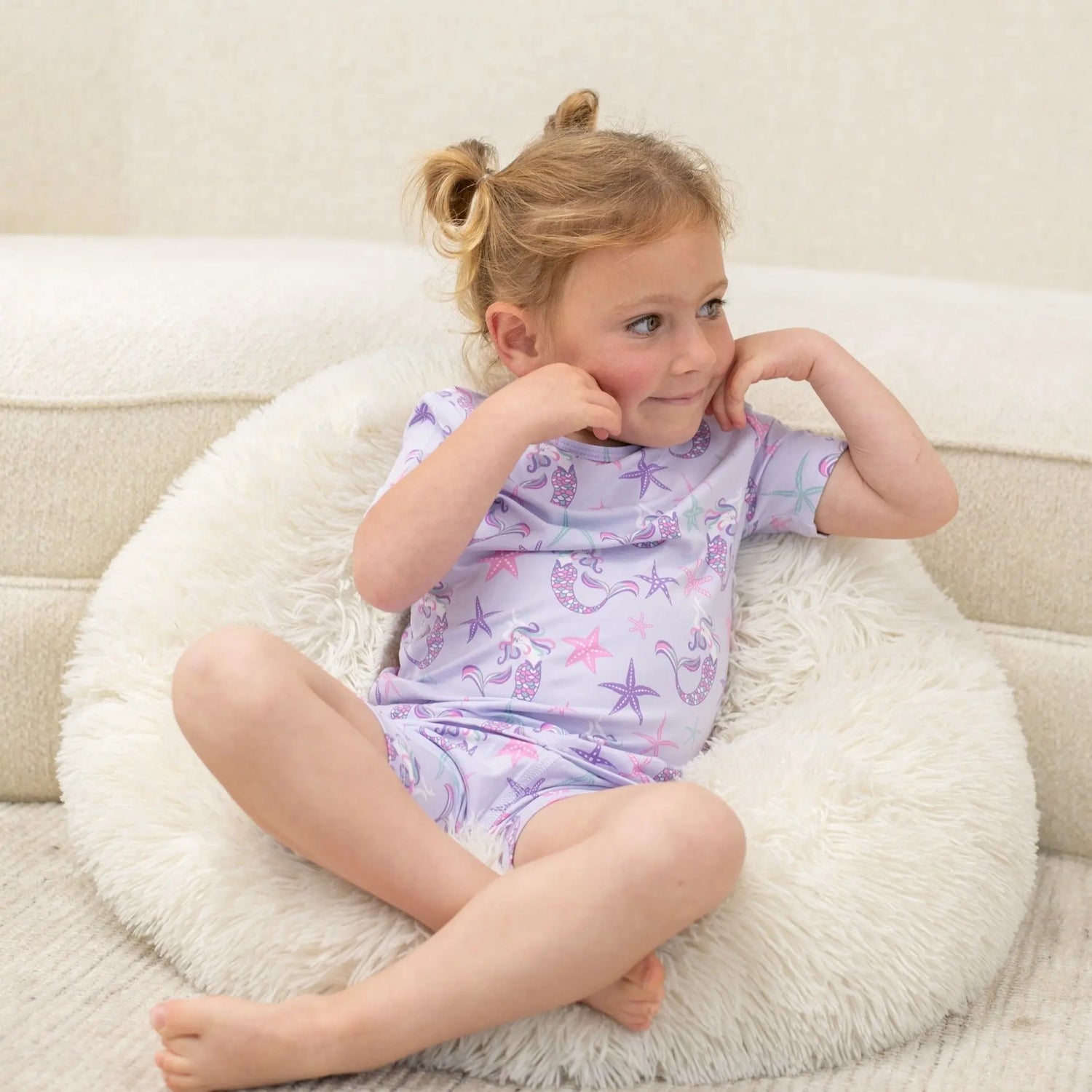 Sweet Bamboo Cozy All Season Pajama Set with Cuffed Legs for Big Kids - Apparel & Accessories > Clothing > Baby & Toddler Clothing > Baby & Toddler Sleepwear Big Kid PJ S/S