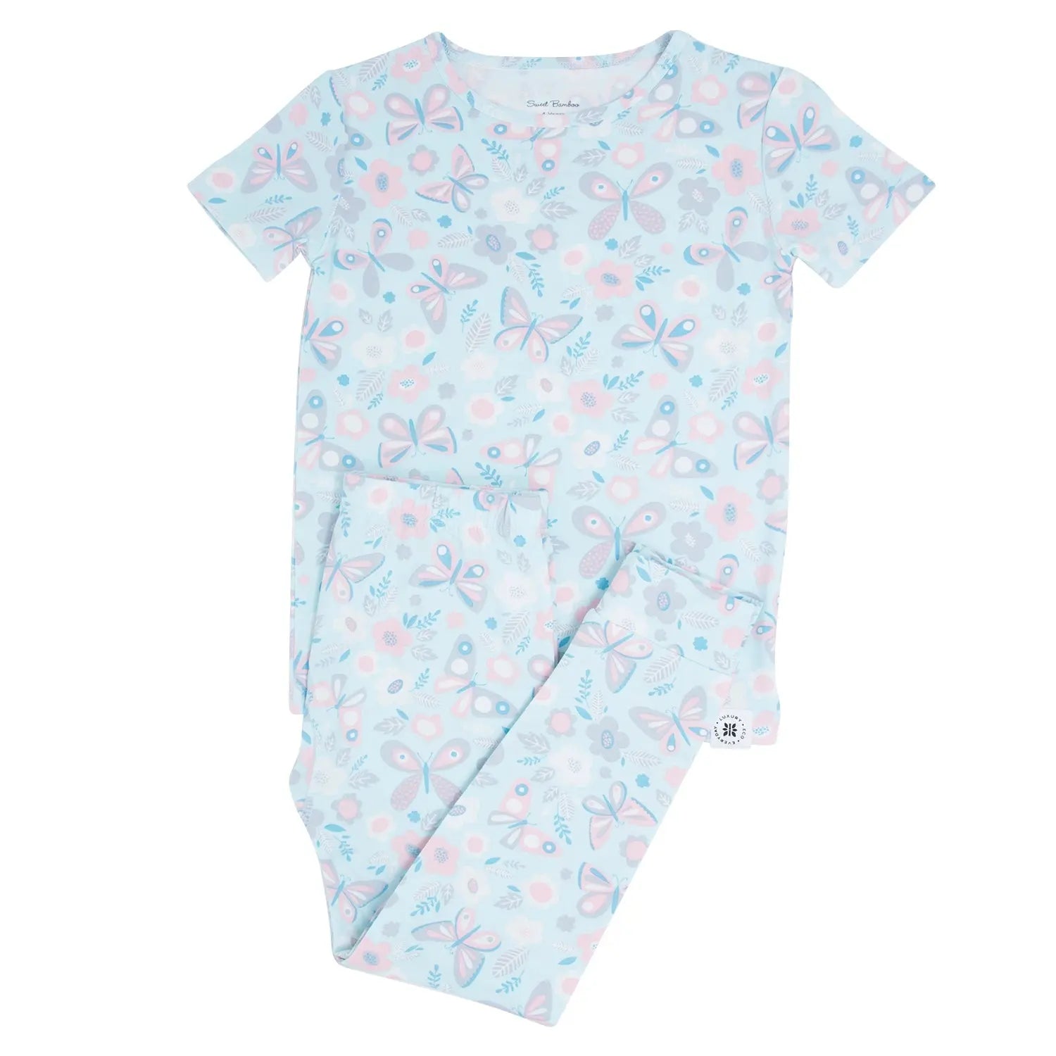 Big Kid Short Sleeve Pajama Set All Season Comfort Cute Design Sweet Bamboo