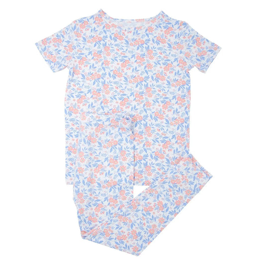 Big Kid Short Sleeve Pajama Set All Season Comfort Cuffed Pants Sweet Bamboo