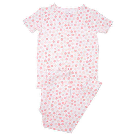 Big Kid Short Sleeve Pajama Set All Seasons Cuffed Pants Elastic Waistband Sweet Bamboo